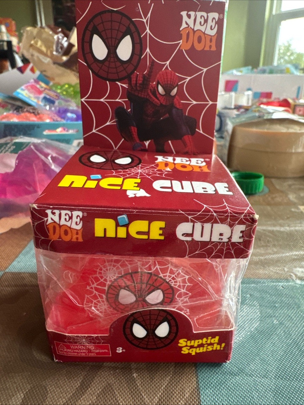 Red Spider Squishy Cube Party Favor